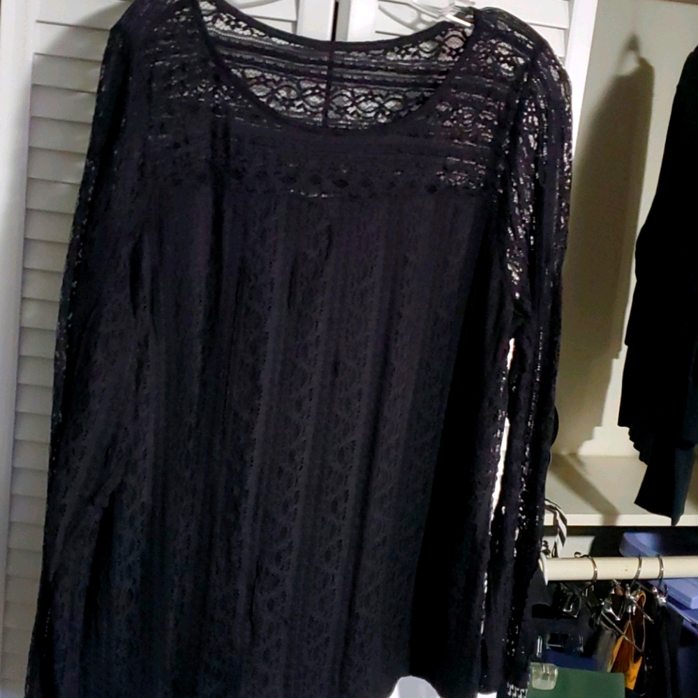 Lane Bryant Black Lace Dress Top